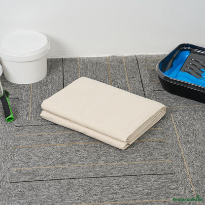 Wholesale Restaurantware White Cotton Canvas Drop Cloth - Heavy Weight - 72" X 107.9" X 0"- Bulk
