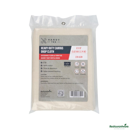 Wholesale Restaurantware White Cotton Canvas Drop Cloth - Heavy Weight - 72" X 107.9" X 0"- Bulk