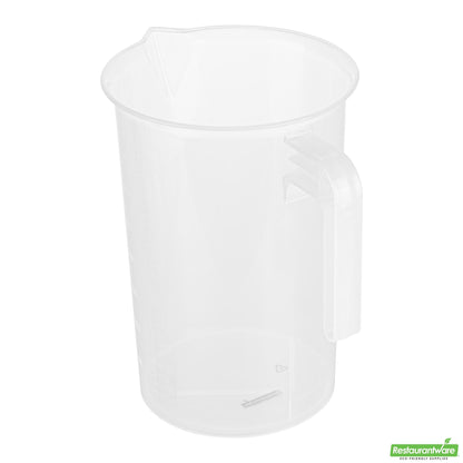 Wholesale Restaurantware 4 Qt Clear Plastic Measuring Cup-7.6" X 5.7" X 10"- Bulk