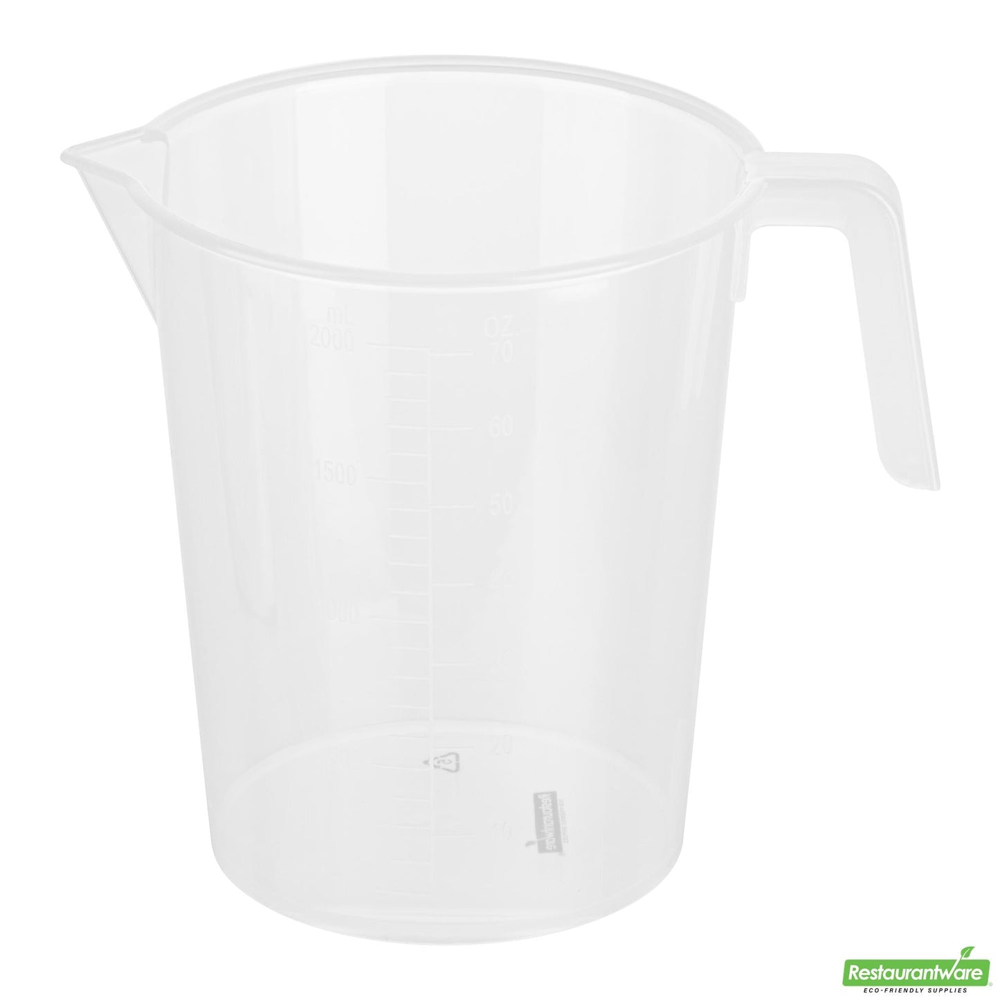Restaurantware 2 Qt Clear Plastic Measuring Cup-6.7" X 4.7" X 7.1