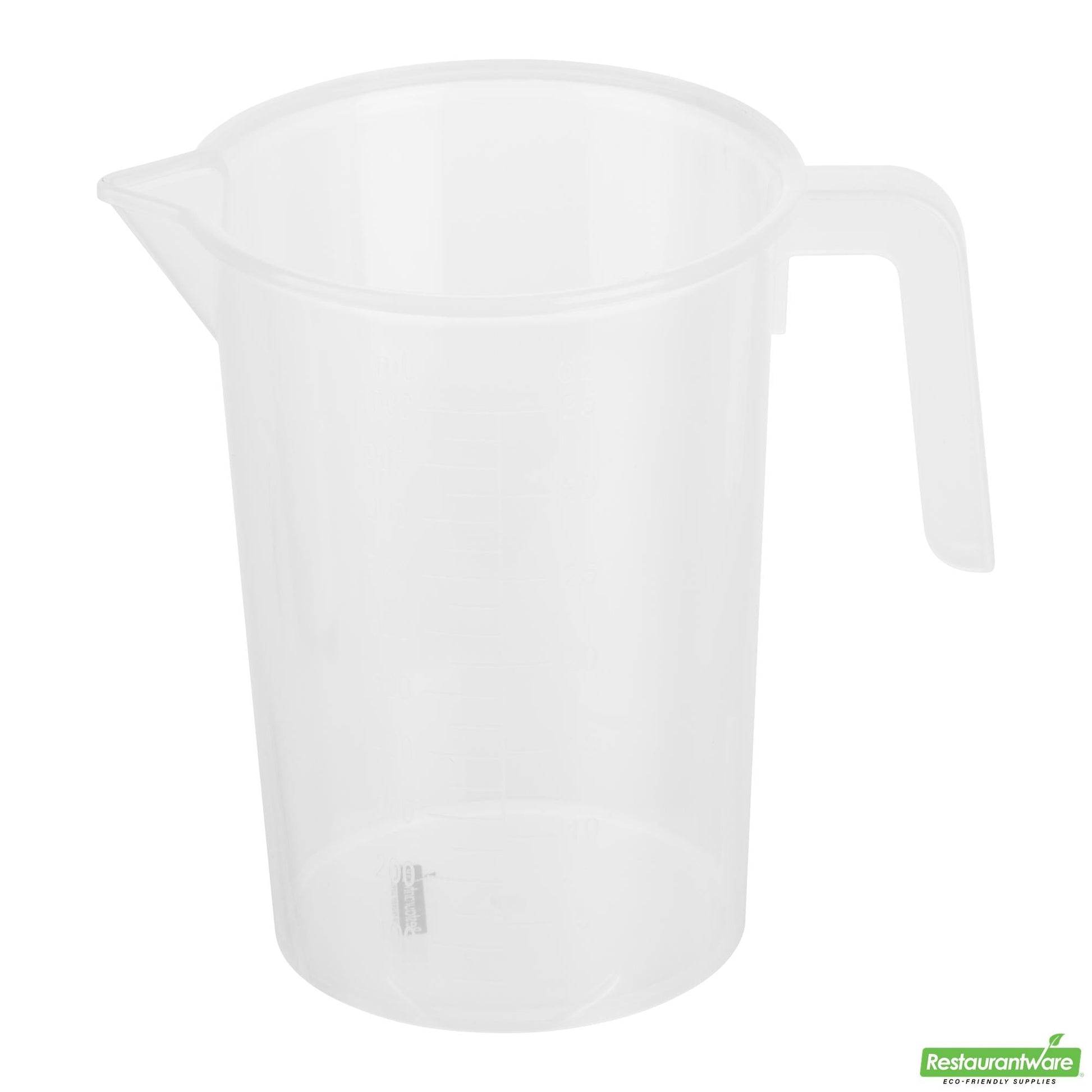 Wholesale Restaurantware 1 Qt Clear Plastic Measuring Cup - 5 1/4" X 3 3/4" X 6 1/4" - 10 Count Box- Bulk