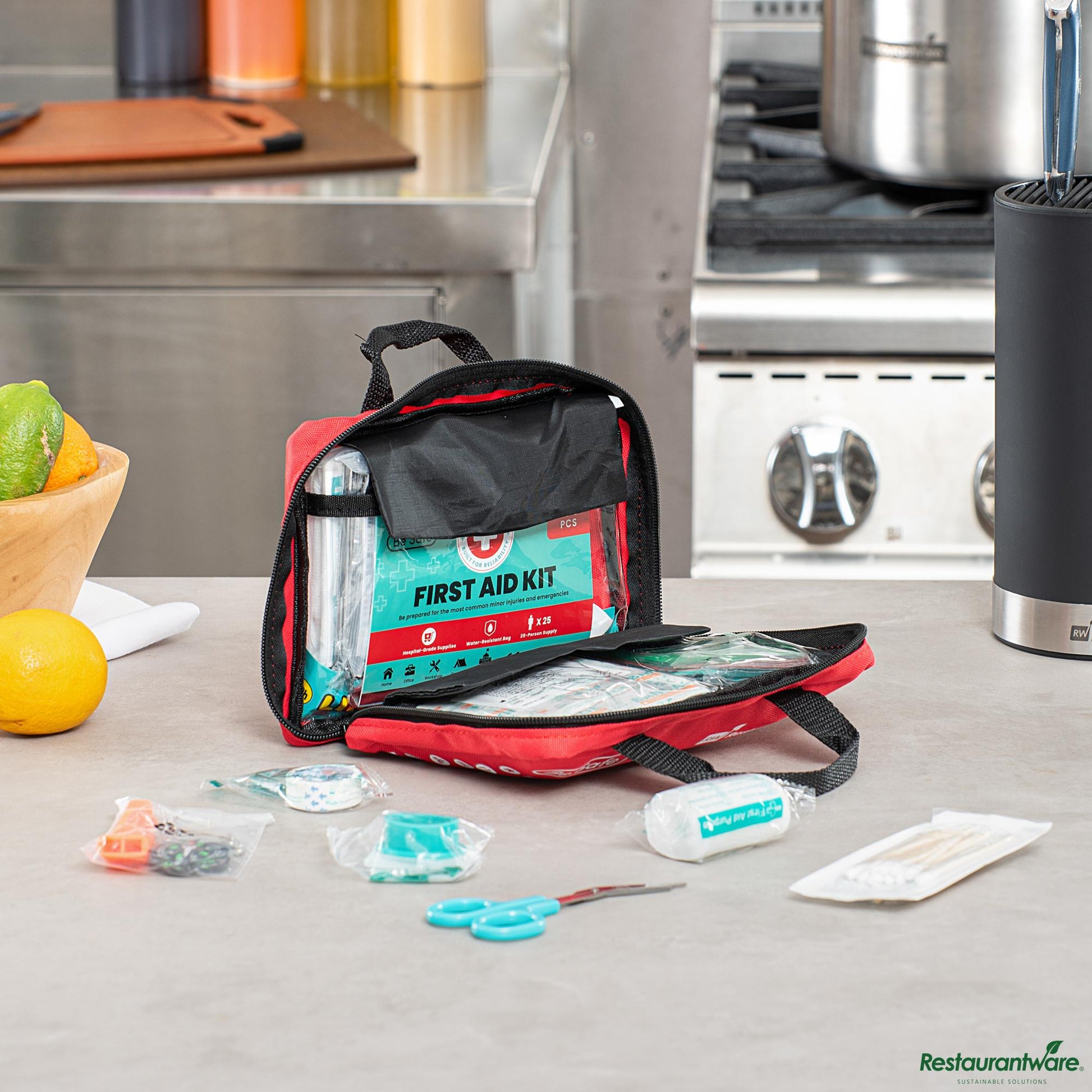 Wholesale Restaurantware 25-Person Class a First Aid Kit - 160 Piece - 7.9" X 6.3" X 3.1"- Bulk