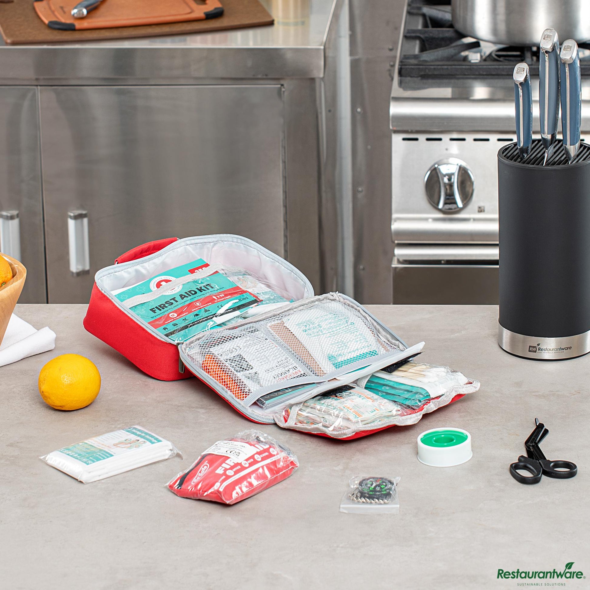Wholesale Restaurantware 50-Person Class a 2-in-1 First Aid Kit - 258 Piece - 9.4" X 6.3" X 2.8"- Bulk