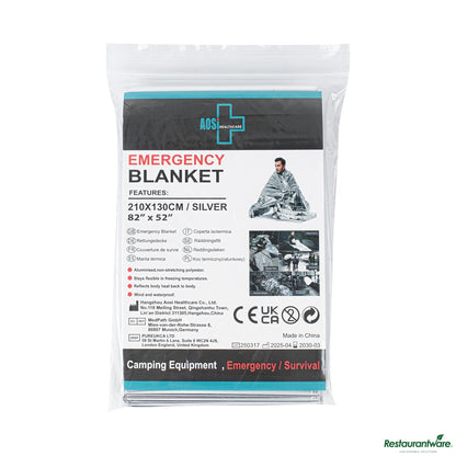 Wholesale Restaurantware Emergency Thermal Blanket - 82.7" X 51.2" X 0.1"- Bulk