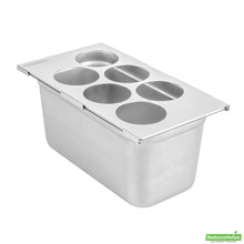 Wholesale Restaurantware Six Hole Stainless Steel Squeeze Bottle Holder Top - 12.8" X 7.1" X 0.4"- Bulk