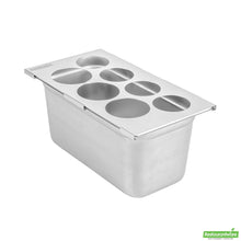 Wholesale Restaurantware Seven Hole Stainless Steel Squeeze Bottle Holder Top - 12.8" X 7.1" X 0.4"- Bulk