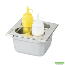 Wholesale Restaurantware Four Hole Stainless Steel Squeeze Bottle Holder Top - 6.3" X 7.1" X 0.4"- Bulk