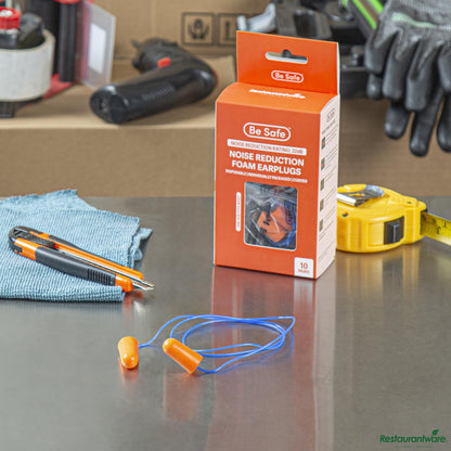 Wholesale Restaurantware Orange and Blue Corded Foam Earplugs - 1.4" X 1.4" X 0.6"- Bulk