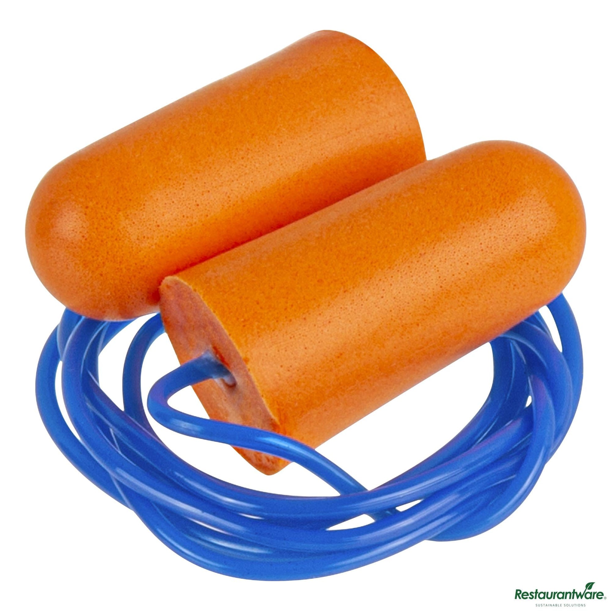 Wholesale Restaurantware Orange and Blue Corded Foam Earplugs - 1.4" X 1.4" X 0.6"- Bulk
