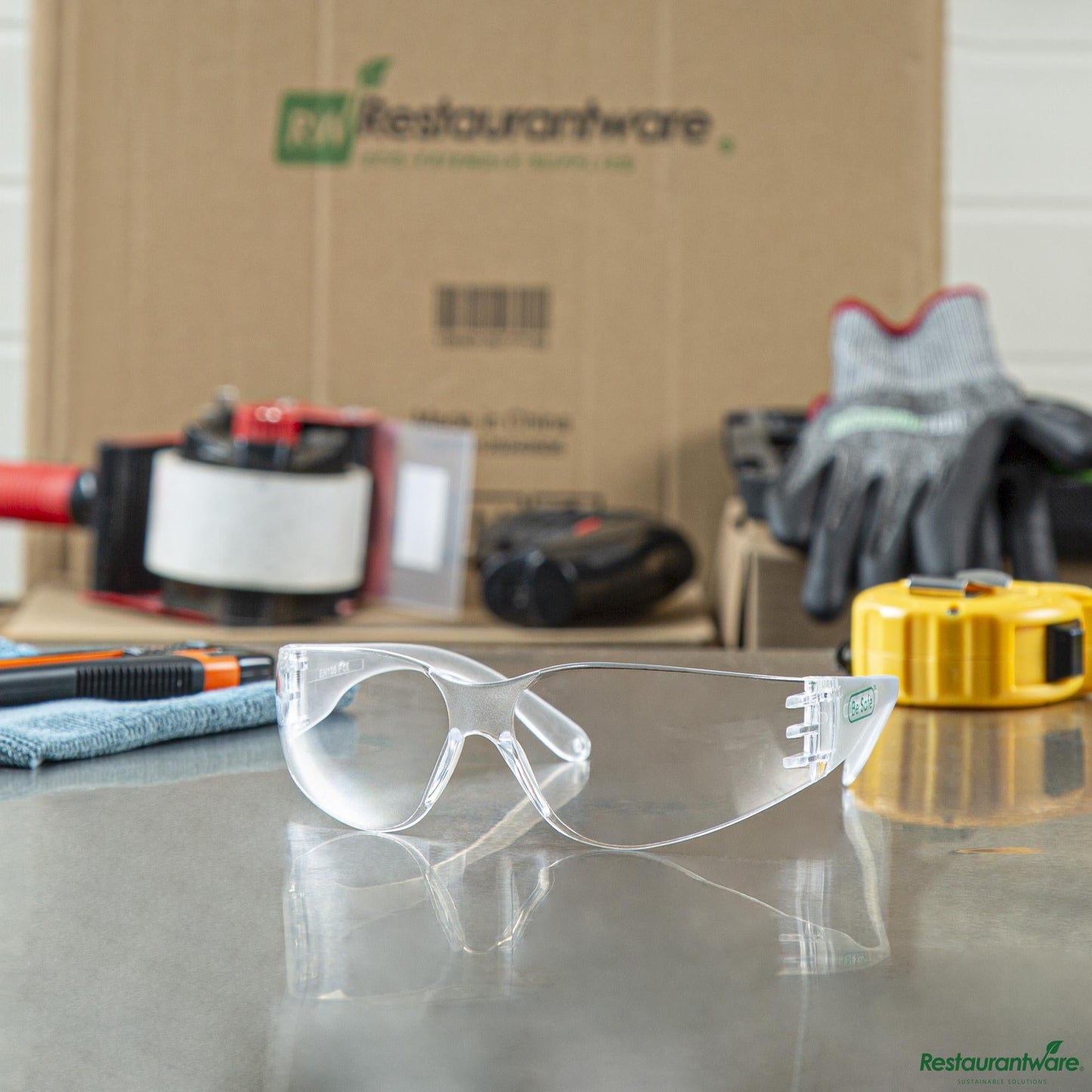 Wholesale Restaurantware Safety Glasses - Anti-Fog, Clear Frame with Clear Lens - 5.7" X 6.3" X 1.6"- Bulk