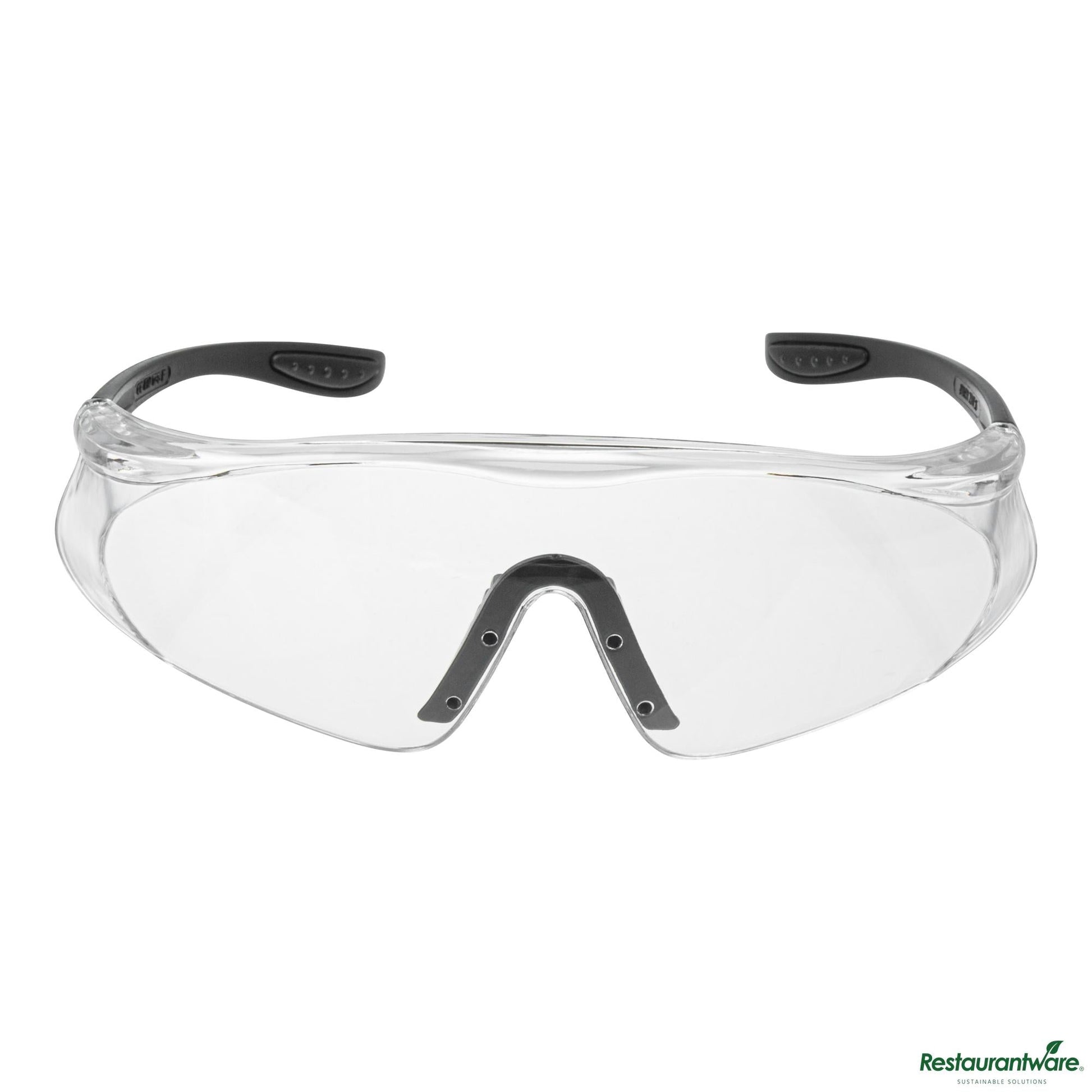 Wholesale Restaurantware Safety Glasses - Anti-Fog, Black with Clear Lens - 6.1" X 6.3" X 2"- Bulk