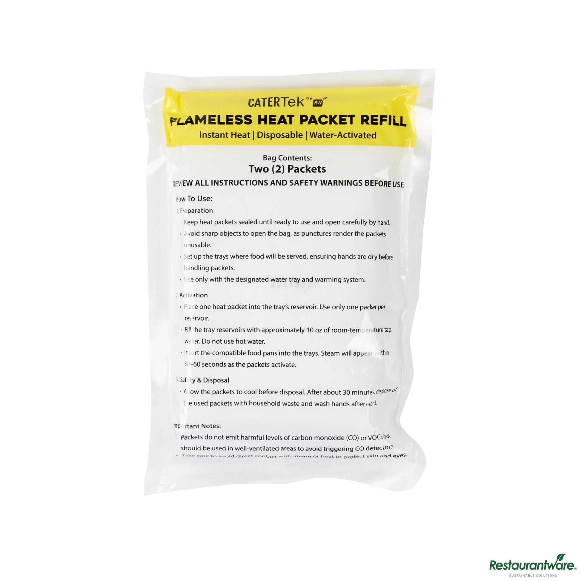 Wholesale Restaurantware 100g Flameless Disposable Heat Packet Refill - 7.9"×4.3"×0.4"- Bulk