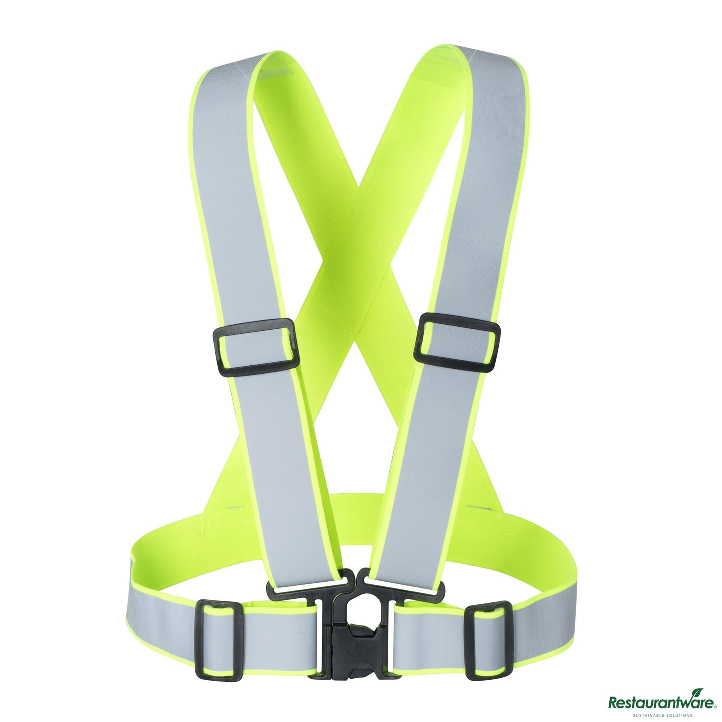 Wholesale Restaurantware Lime High Visibility Safety Suspenders - 1.57" Wide Reflective Tape - 20.1" X 20.9" X 0.4"- Bulk