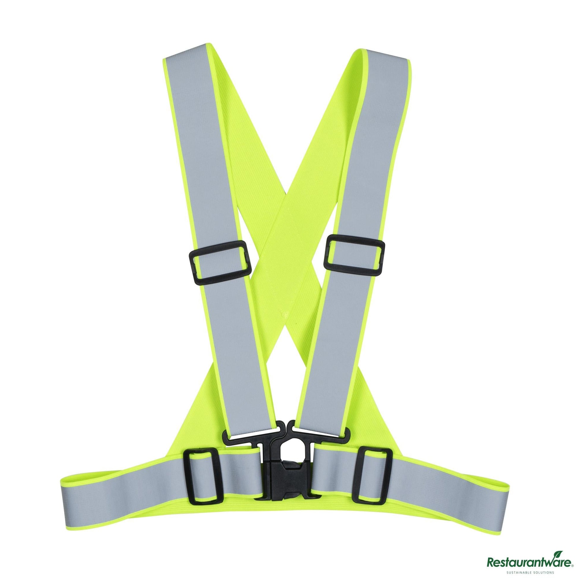 Wholesale Restaurantware Lime High Visibility Safety Suspenders - 1.57" Wide Reflective Tape - 20.1" X 20.9" X 0.4"- Bulk