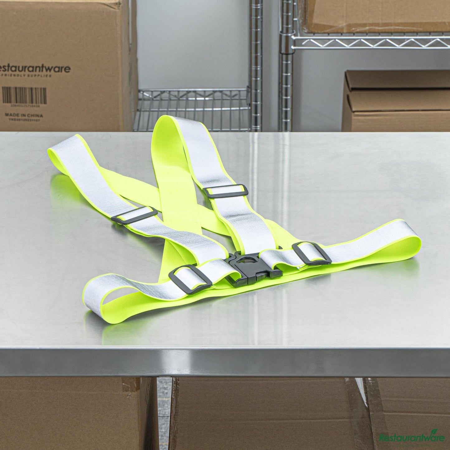Wholesale Restaurantware Lime High Visibility Safety Suspenders - 1.57" Wide Reflective Tape - 20.1" X 20.9" X 0.4"- Bulk
