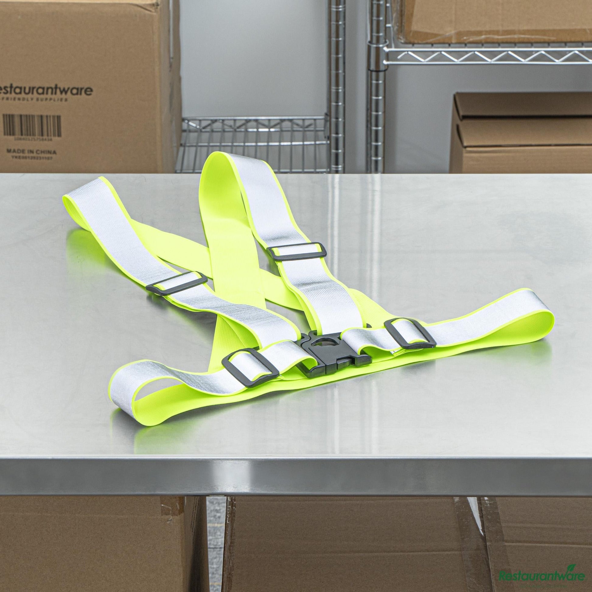 Wholesale Restaurantware Lime High Visibility Safety Suspenders - 1.57" Wide Reflective Tape - 20.1" X 20.9" X 0.4"- Bulk