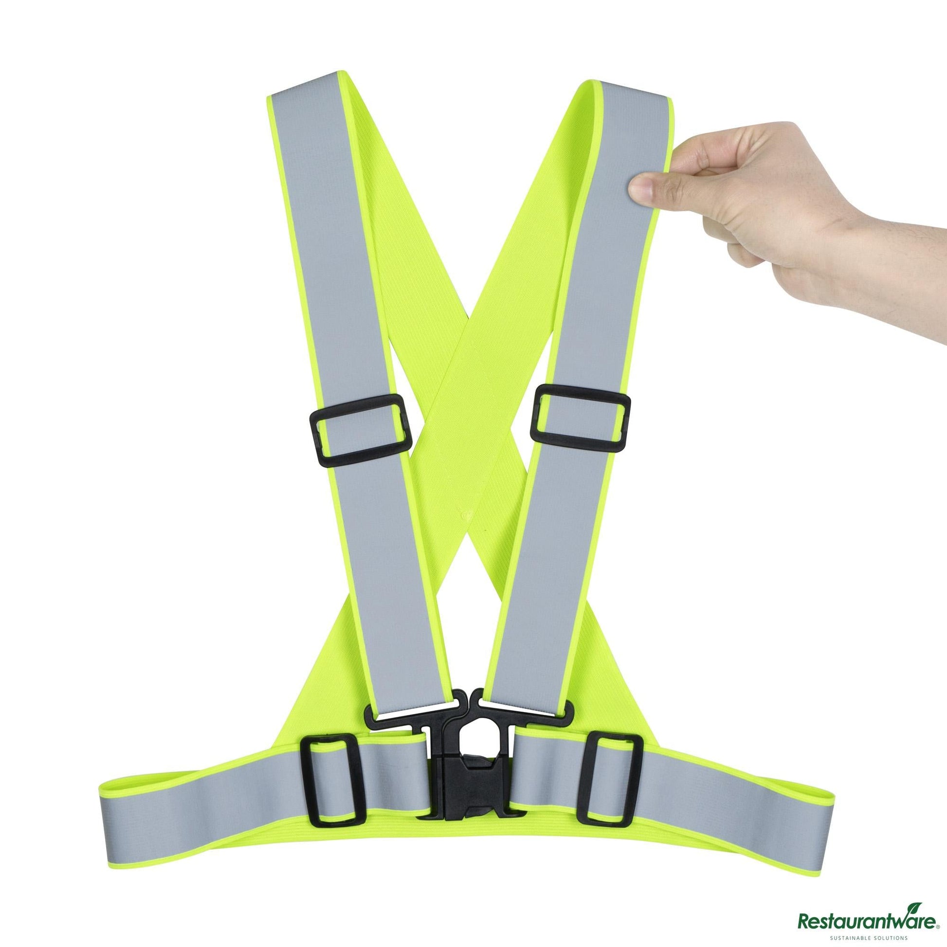 Wholesale Restaurantware Lime High Visibility Safety Suspenders - 1.57" Wide Reflective Tape - 20.1" X 20.9" X 0.4"- Bulk