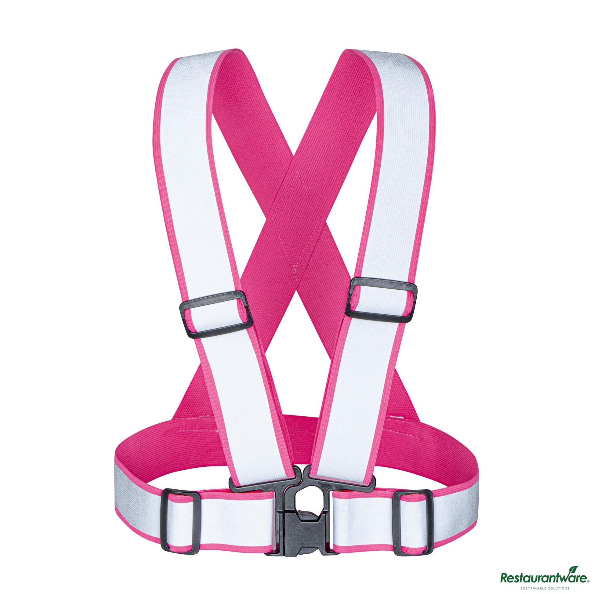 Wholesale Restaurantware Pink High Visibility Safety Suspenders - 1.57" Wide Reflective Tape - 20.1" X 20.9" X 0.4"- Bulk