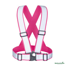 Wholesale Restaurantware Pink High Visibility Safety Suspenders - 1.57" Wide Reflective Tape - 20.1" X 20.9" X 0.4"- Bulk