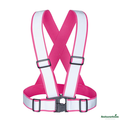 Wholesale Restaurantware Pink High Visibility Safety Suspenders - 1.57" Wide Reflective Tape - 20.1" X 20.9" X 0.4"- Bulk