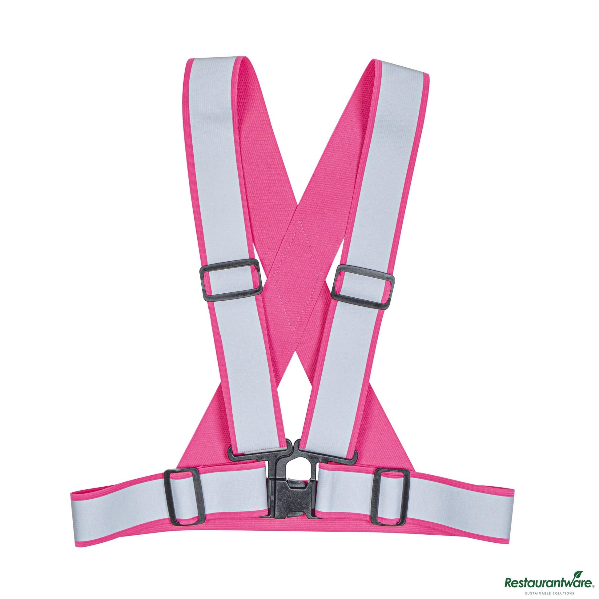 Wholesale Restaurantware Pink High Visibility Safety Suspenders - 1.57" Wide Reflective Tape - 20.1" X 20.9" X 0.4"- Bulk