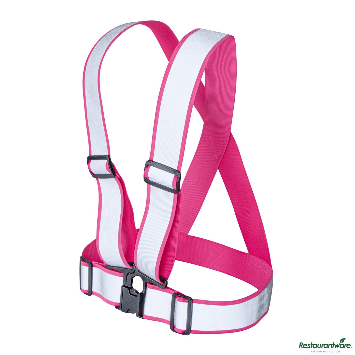 Wholesale Restaurantware Pink High Visibility Safety Suspenders - 1.57" Wide Reflective Tape - 20.1" X 20.9" X 0.4"- Bulk
