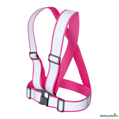 Wholesale Restaurantware Pink High Visibility Safety Suspenders - 1.57" Wide Reflective Tape - 20.1" X 20.9" X 0.4"- Bulk
