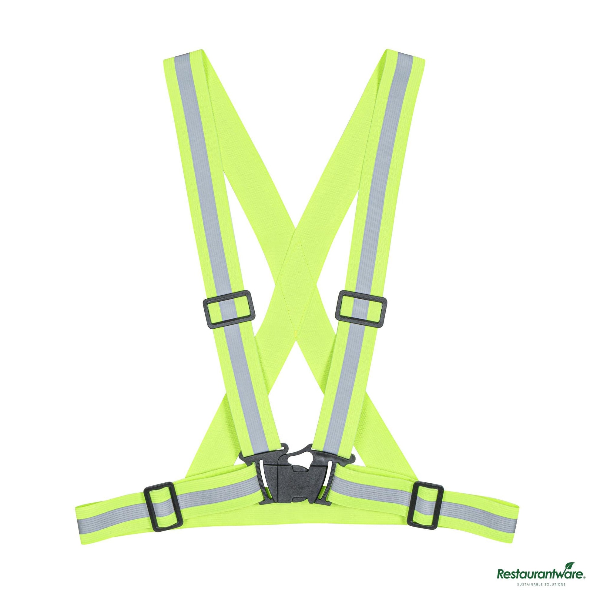Wholesale Restaurantware Lime High Visibility Safety Suspenders - 0.59" Wide Reflective Tape - 20.1" X 20.9" X 0.4"- Bulk
