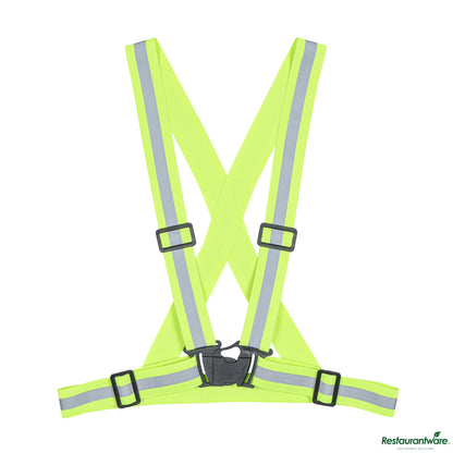 Wholesale Restaurantware Lime High Visibility Safety Suspenders - 0.59" Wide Reflective Tape - 20.1" X 20.9" X 0.4"- Bulk