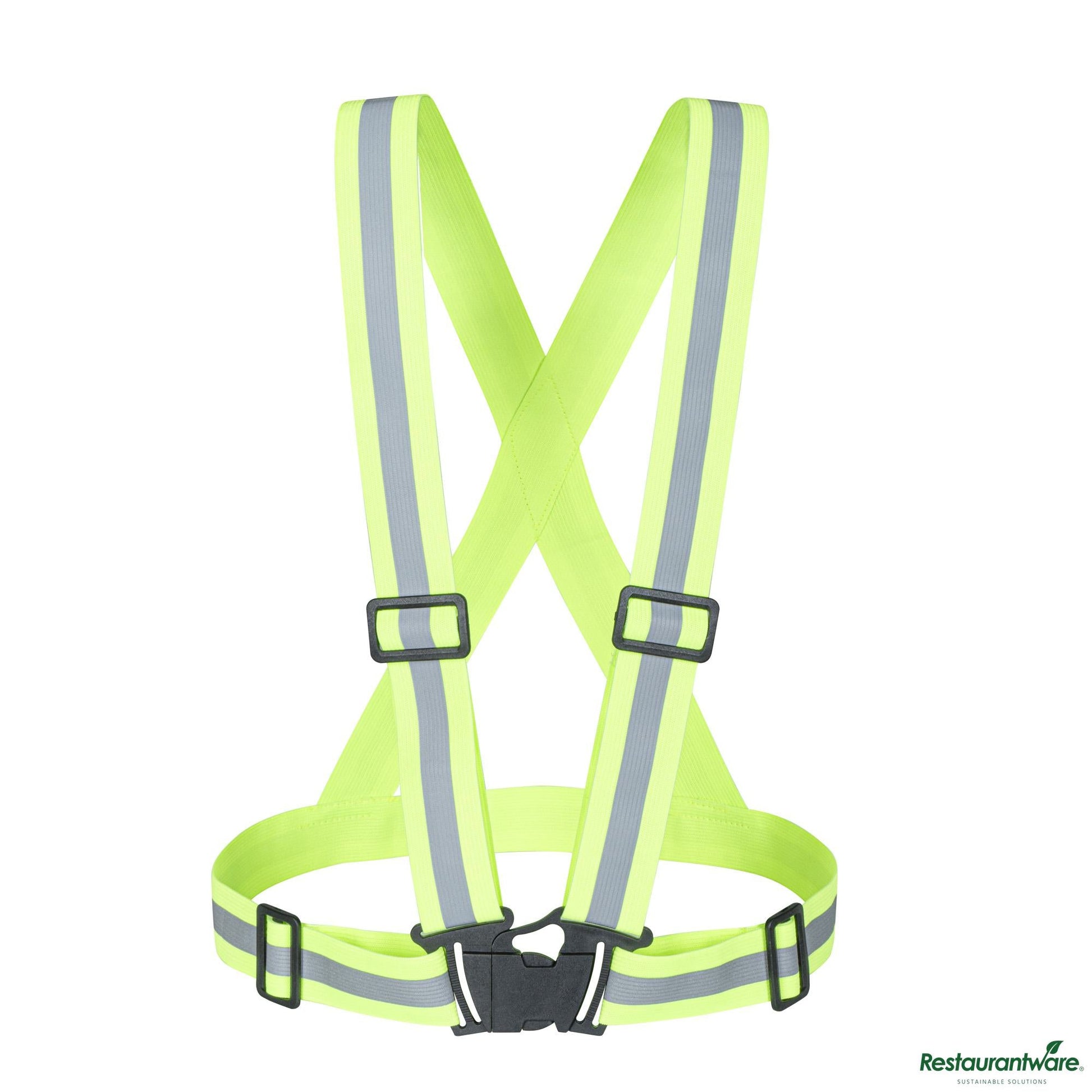 Wholesale Restaurantware Lime High Visibility Safety Suspenders - 0.59" Wide Reflective Tape - 20.1" X 20.9" X 0.4"- Bulk