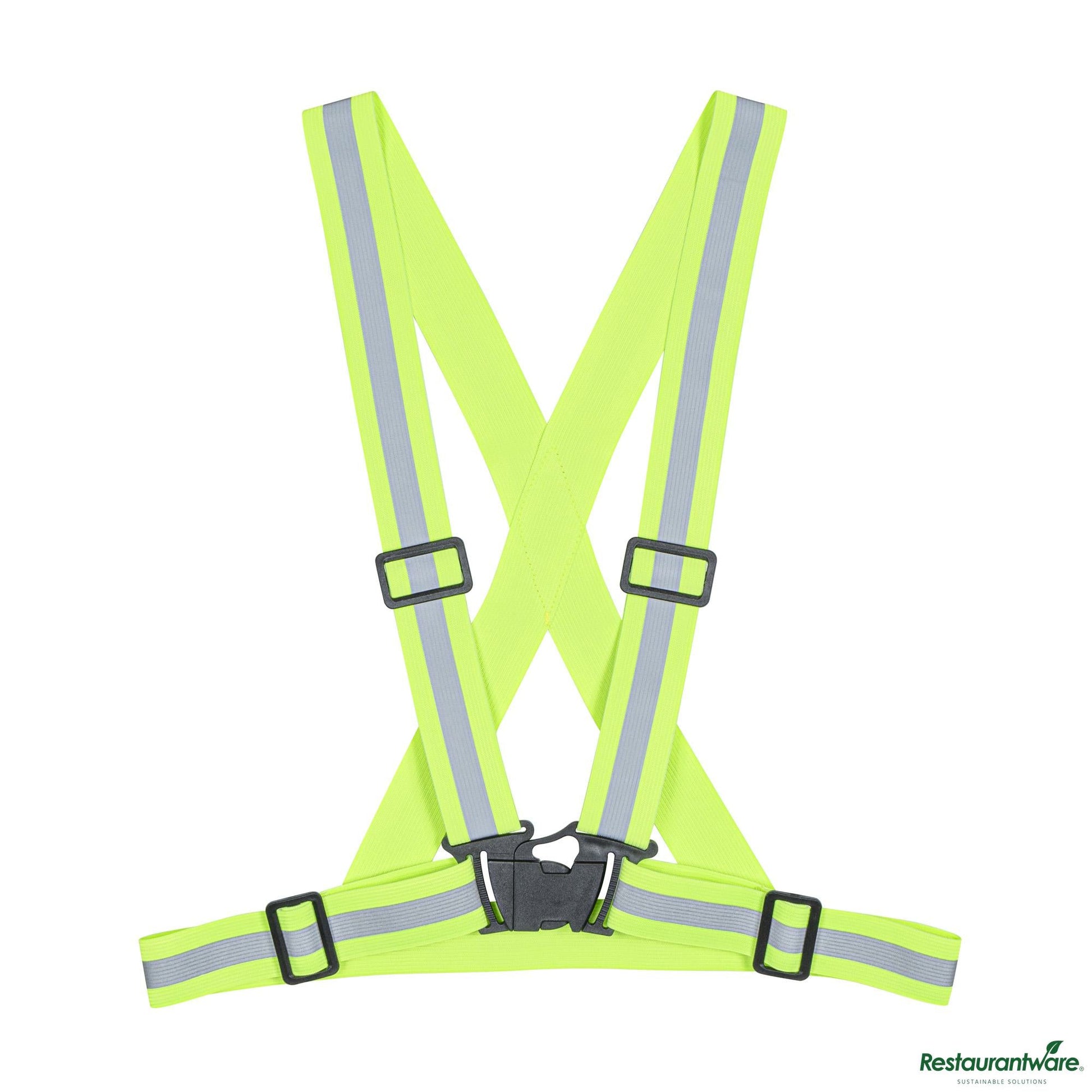 Wholesale Restaurantware Lime High Visibility Safety Suspenders - 0.59" Wide Reflective Tape - 20.1" X 20.9" X 0.4"- Bulk