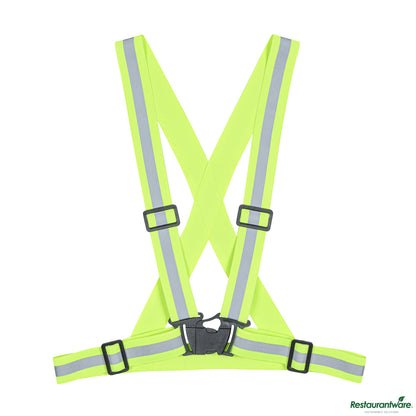 Wholesale Restaurantware Lime High Visibility Safety Suspenders - 0.59" Wide Reflective Tape - 20.1" X 20.9" X 0.4"- Bulk