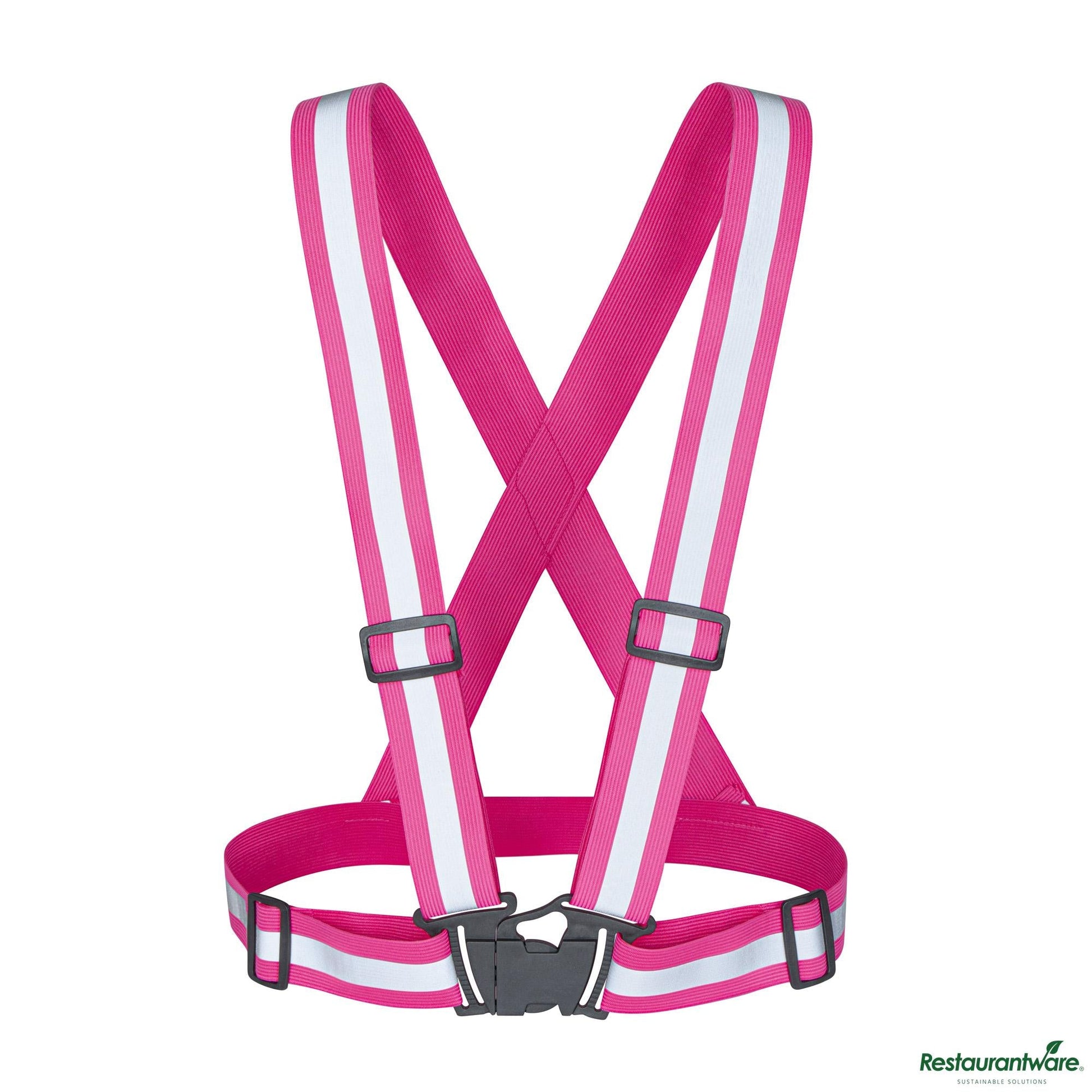 Wholesale Restaurantware Pink High Visibility Safety Suspenders - 0.59" Wide Reflective Tape - 20.1" X 20.9" X 0.4"- Bulk