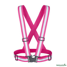 Wholesale Restaurantware Pink High Visibility Safety Suspenders - 0.59" Wide Reflective Tape - 20.1" X 20.9" X 0.4"- Bulk