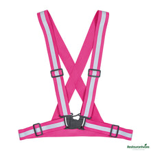 Wholesale Restaurantware Pink High Visibility Safety Suspenders - 0.59" Wide Reflective Tape - 20.1" X 20.9" X 0.4"- Bulk
