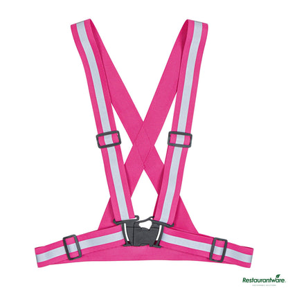 Wholesale Restaurantware Pink High Visibility Safety Suspenders - 0.59" Wide Reflective Tape - 20.1" X 20.9" X 0.4"- Bulk