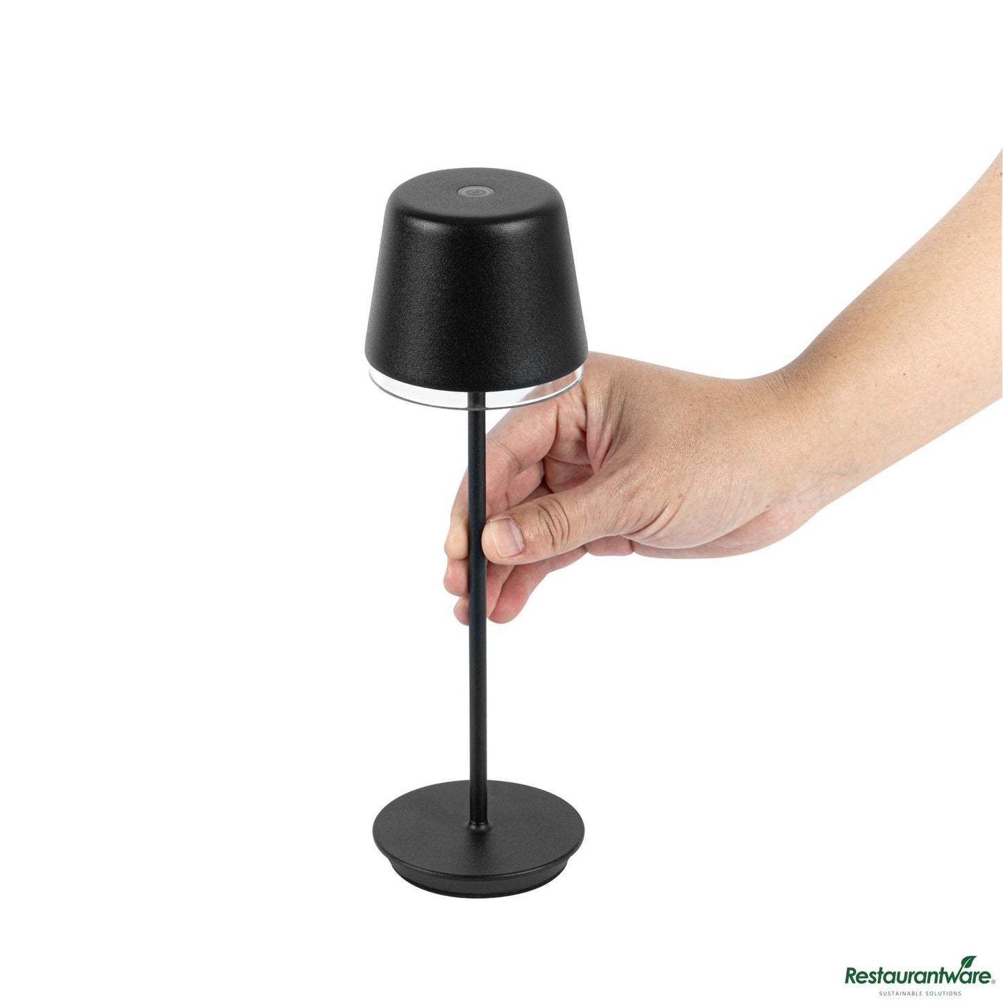 Wholesale Restaurantware Matte Black Cordless Rechargeable Table Lamp - 3"×3"×9.8"- Bulk
