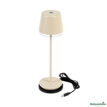 Wholesale Restaurantware Beige Cordless Rechargeable Table Lamp - 3"×3"×9.8"- Bulk