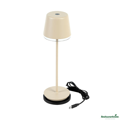 Wholesale Restaurantware Beige Cordless Rechargeable Table Lamp - 3"×3"×9.8"- Bulk