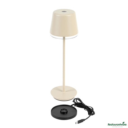 Wholesale Restaurantware Beige Cordless Rechargeable Table Lamp - 3"×3"×9.8"- Bulk