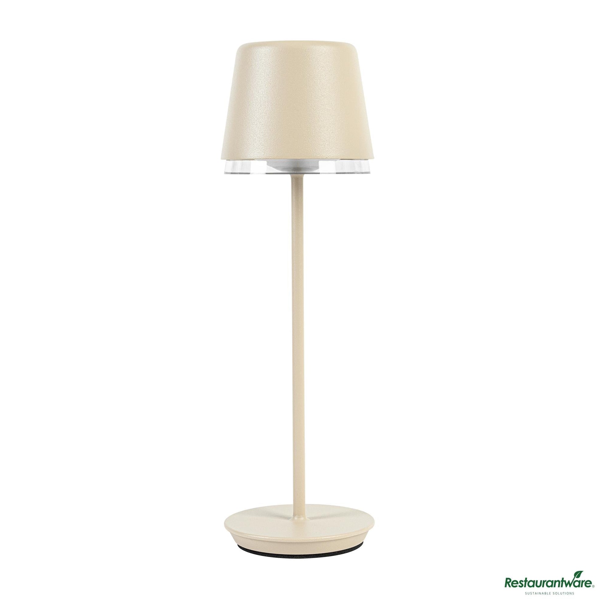 Wholesale Restaurantware Beige Cordless Rechargeable Table Lamp - 3"×3"×9.8"- Bulk
