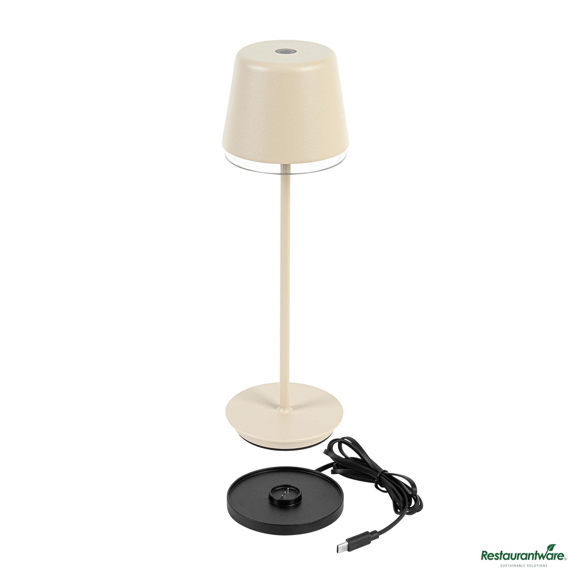 Wholesale Restaurantware Beige Cordless Rechargeable Table Lamp - 3"×3"×9.8"- Bulk