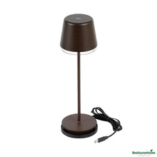 Wholesale Restaurantware Brown Cordless Rechargeable Table Lamp - 3"×3"×9.8"- Bulk