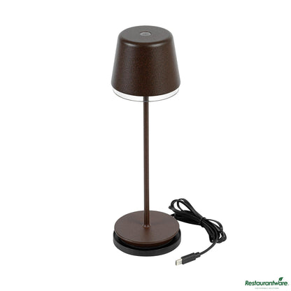 Wholesale Restaurantware Brown Cordless Rechargeable Table Lamp - 3"×3"×9.8"- Bulk