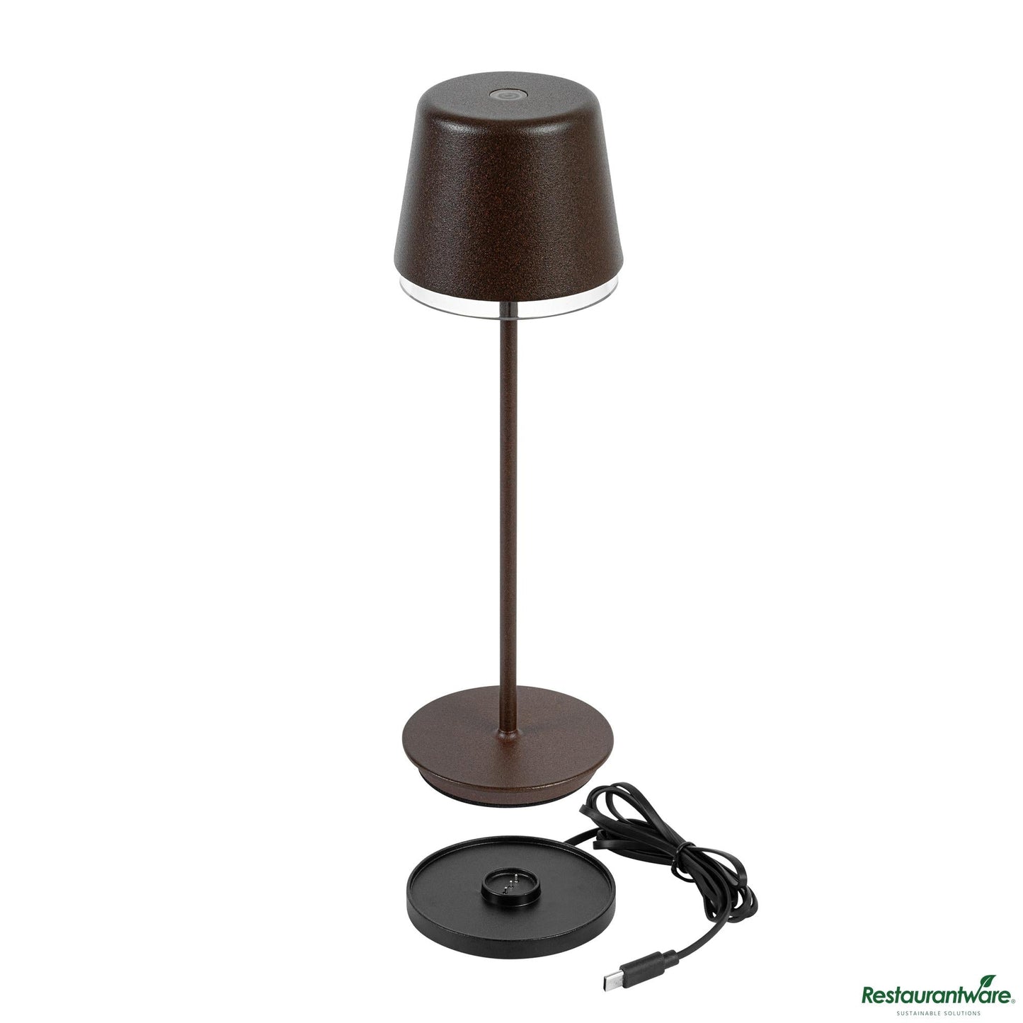 Wholesale Restaurantware Brown Cordless Rechargeable Table Lamp - 3"×3"×9.8"- Bulk