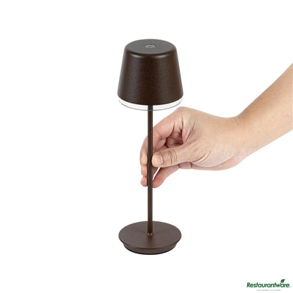 Wholesale Restaurantware Brown Cordless Rechargeable Table Lamp - 3"×3"×9.8"- Bulk