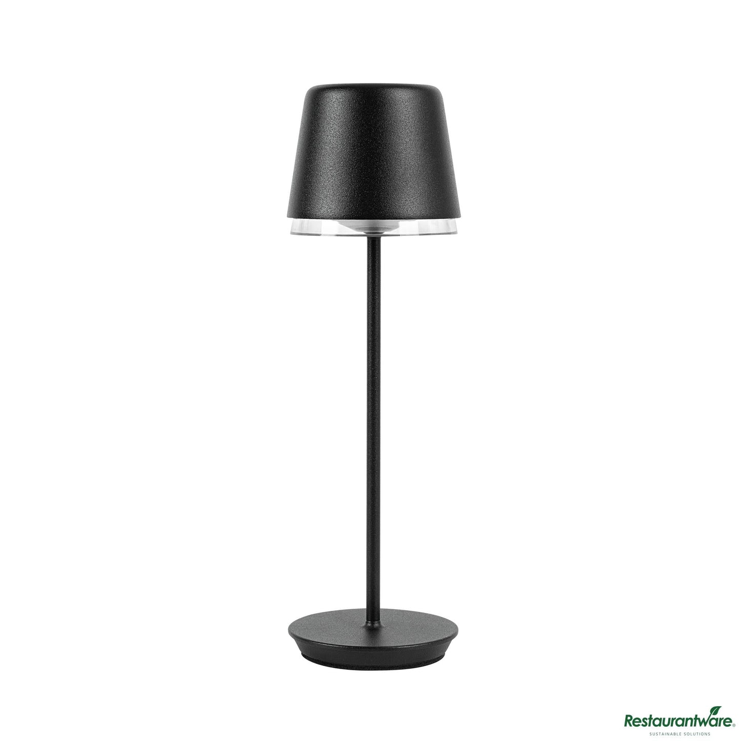 Wholesale Restaurantware Matte Black Cordless Rechargeable Table Lamp - 3"×3"×9.8"- Bulk
