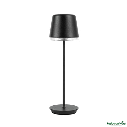 Wholesale Restaurantware Matte Black Cordless Rechargeable Table Lamp - 3"×3"×9.8"- Bulk
