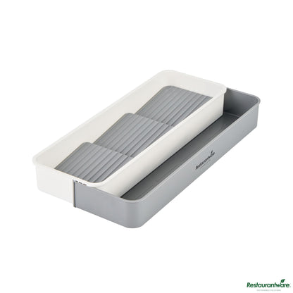 Wholesale Restaurantware Professional Gray and White Plastic 3-Tier Spice Drawer Organizer - 15.6" X 5.5" X 2.2"- Bulk