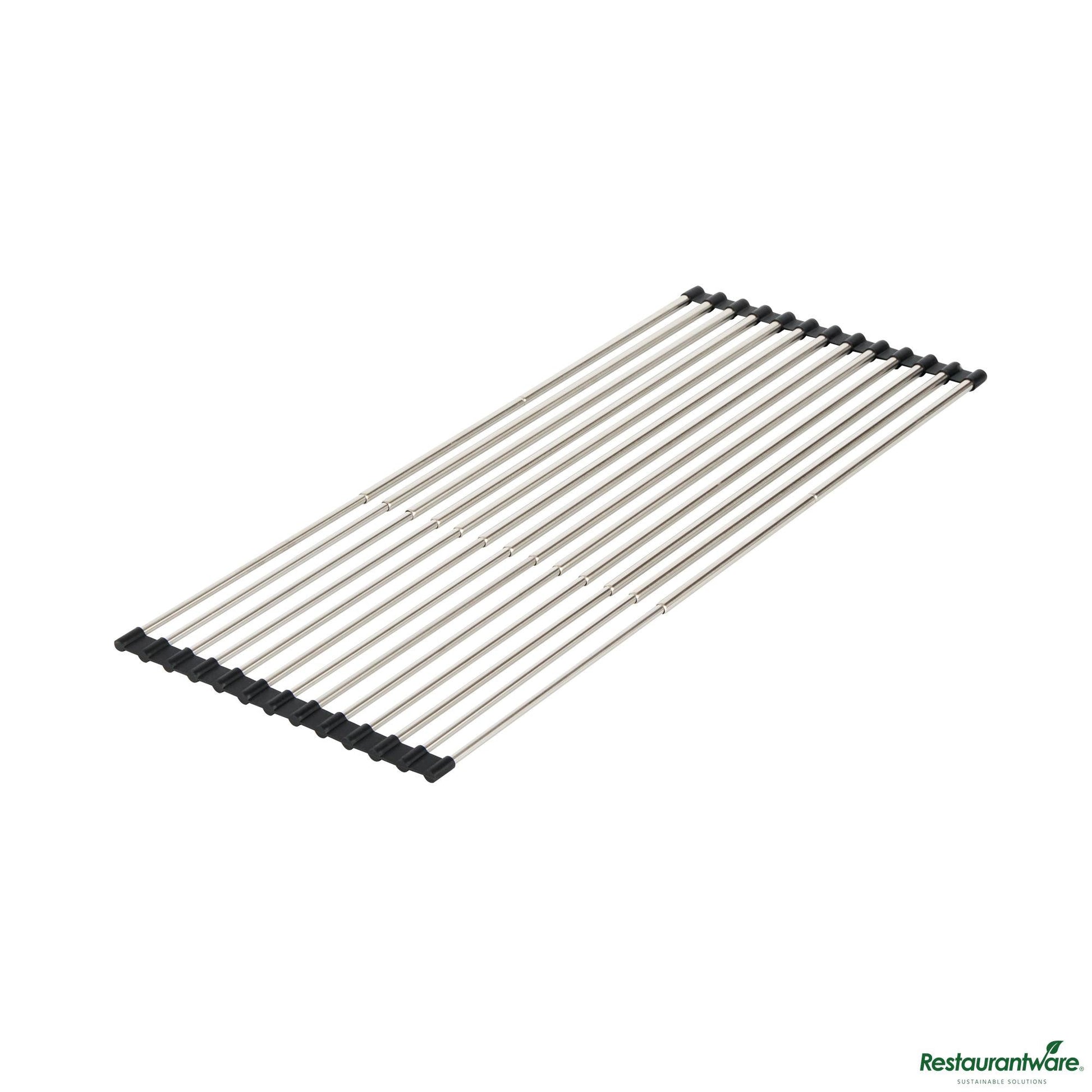 Wholesale Restaurantware Professional Gray Stainless Steel over-Sink Roll-up Drying Rack - 15.7" X 9.4" X 3.1"- Bulk